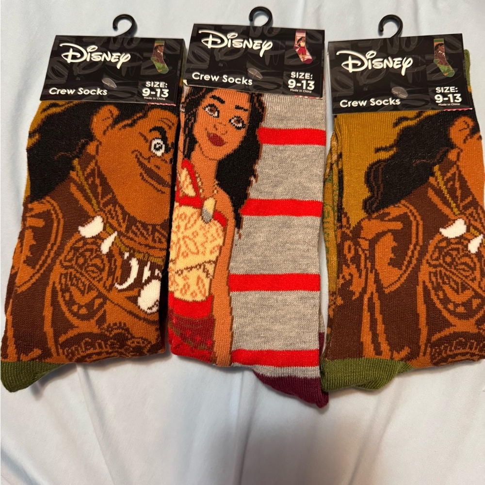 Disney Casual Socks Brown and Red with Character Designs